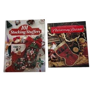 Christmas Craft & Hobbie Hardcover Books Lot/2 Older “101 Stocking Stuffers”